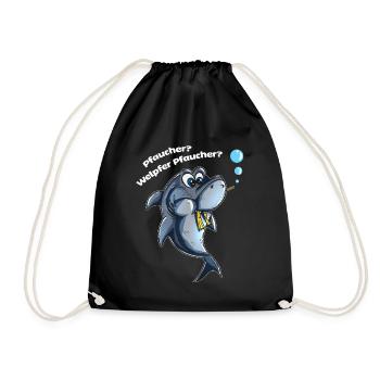 Hai Fisch Taucher Hailiebhaber lustiger Taucher - Turnbeutel - Schwarz - Vorne
