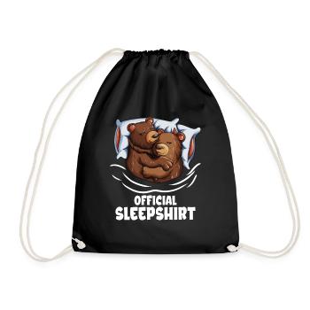Official Sleepshirt Bear Couple Bear Mom Baby - Drawstring Bag - black - Front