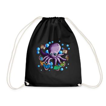 Livres Livres Octopus Octopus Lire Livres Fans - Sac de sport léger - noir - Devant