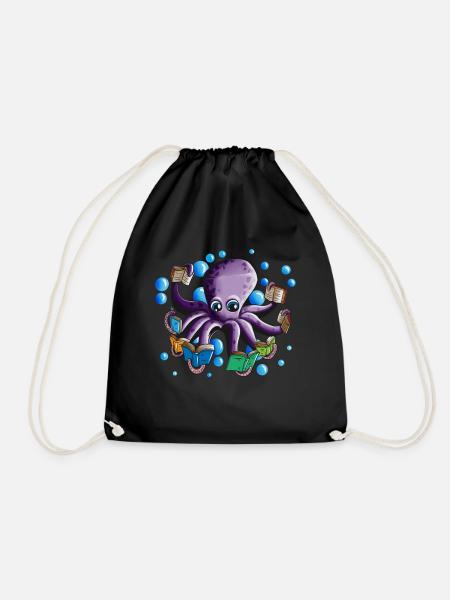 Livres Livres Octopus Octopus Lire Livres Fans - Sac de sport léger - noir