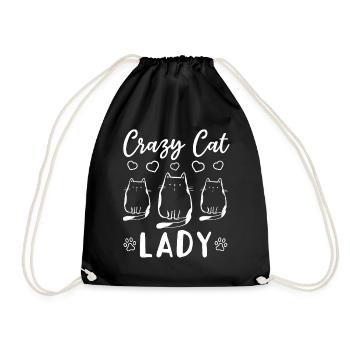 Cat Mama Cute Cat Lover - Crazy Cat Lady - Turnbeutel - Schwarz - Vorne