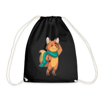 Fox Scarf - Drawstring Bag - black - Front