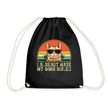Cat Owner - Funny Cat - Drawstring Bag - black - Front