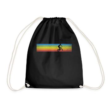 Retro BMX - Turnbeutel - Schwarz - Vorne