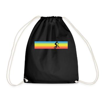 Retro BMX - Turnbeutel - Schwarz - Vorne