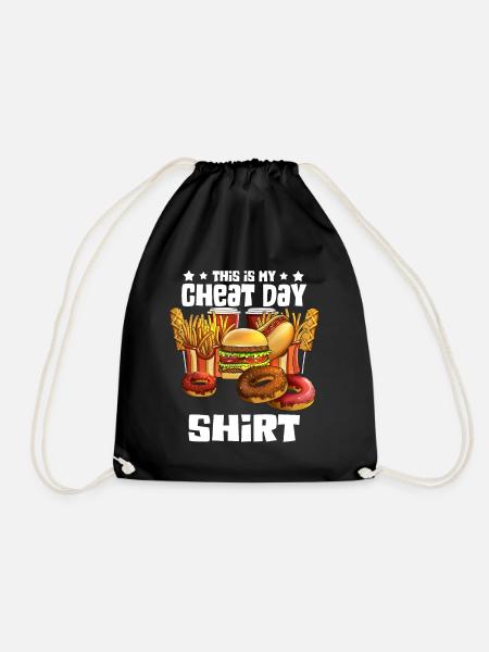 Cheat Day Burger Pommes Eis Fastfood Fan Liebhaber - Turnbeutel - Schwarz