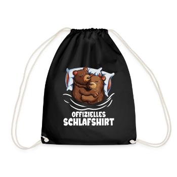 Offizielles Schlafshirt Bärchen Paar Bären Babybär - Turnbeutel - Schwarz - Vorne