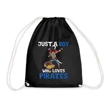 Cadeau d’anniversaire pirate garçons, pirates, canaille - Sac de sport léger - noir - Devant
