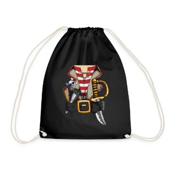 Pirate Belt Pirate Outfit Costume Pirate Famille - Sac de sport léger - noir - Devant