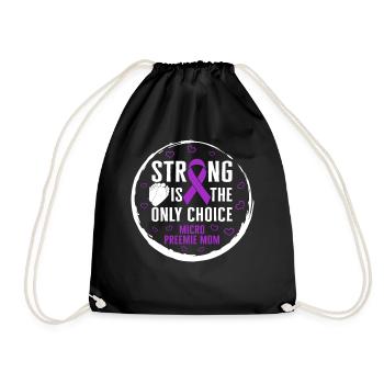 Micro Preemie Mom Shirt, starker Babyfuß lila - Turnbeutel - Schwarz - Vorne