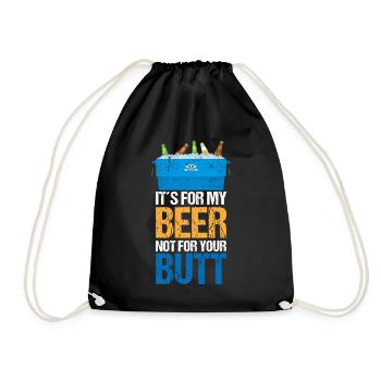 Bier Camping Spruch - Turnbeutel - Schwarz - Vorne
