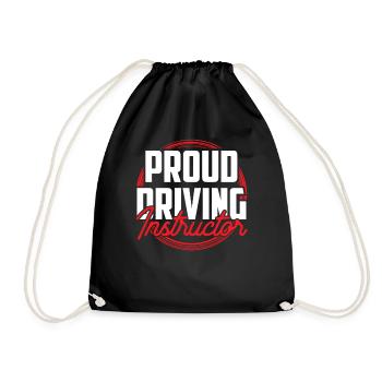 Proud Driving Instructor Driving Lesson Driving School Profession - Drawstring Bag - black - Front