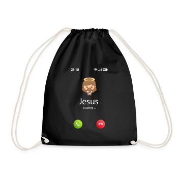 Jesus is calling - Drawstring Bag - black - Front