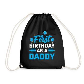Erster Geburtstag Als Papi Party Vater Papa - Turnbeutel - Schwarz - Vorne