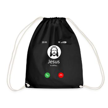 Jesus is calling - Drawstring Bag - black - Front