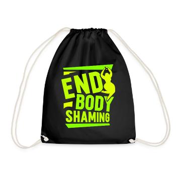 End Body Shaming Stop Annoying Body shaming - Drawstring Bag - black - Front