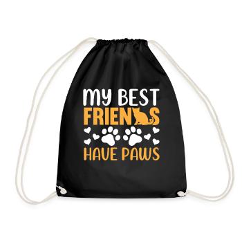 Cat Lovers - Cat Owners - Drawstring Bag - black - Front