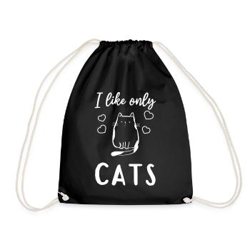 Amoureux des chats - Je n’aime que les chats - Sac de sport léger - noir - Devant