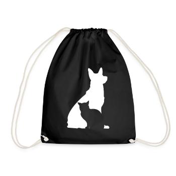 Chiens et chats Amoureux des chiens Amoureux des chats - Sac de sport léger - noir - Devant