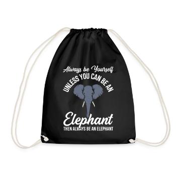 Elefant Spruch - Turnbeutel - Schwarz - Vorne