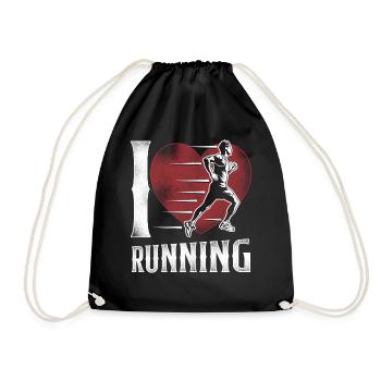 Running Runner Half Marathon Heart - Turnbeutel - Schwarz - Vorne