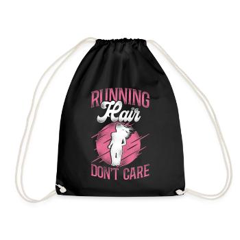 Running Runner Half Marathon Girl - Drawstring Bag - black - Front