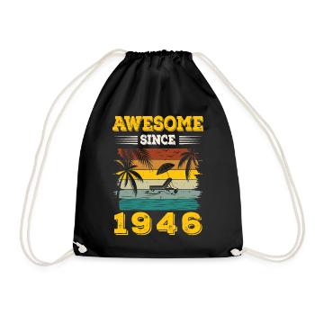 Awesome seit 1946 Vintage Geburtstagsgeschenk - Turnbeutel - Schwarz - Vorne