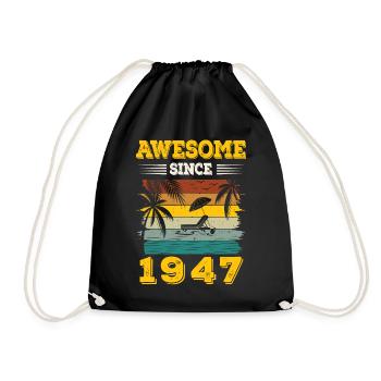 Génial depuis 1947 Vintage Cadeau d’anniversaire - Sac de sport léger - noir - Devant