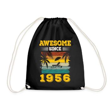 Awesome seit 1956 Vintage Geburtstagsgeschenk - Turnbeutel - Schwarz - Vorne