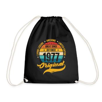 Rétro 45 ans Octobre 1977 Anniversaire Vintage - Sac de sport léger - noir - Devant