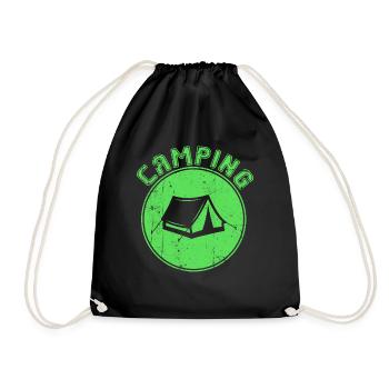 Camping - Turnbeutel - Schwarz - Vorne