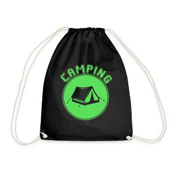 Camping - Turnbeutel - Schwarz - Vorne