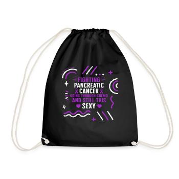 Pancreatic Cancer Shirt, Going Through Chemo - Drawstring Bag - black - Front
