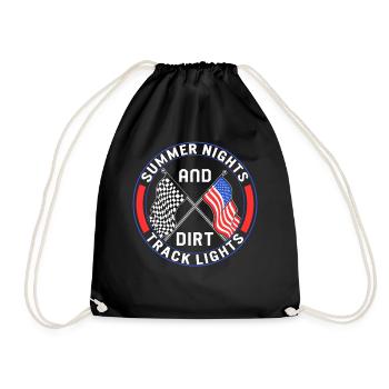 Racing Shirt, Summer Nights And Dirt Track Lights - Drawstring Bag - black - Front