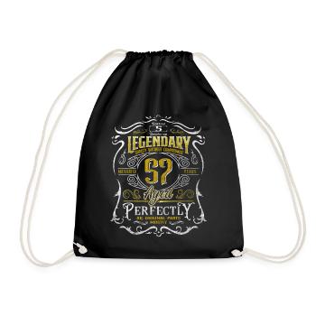 Legendary 57 Year Old Aged Perfectly 57th Birthday - Drawstring Bag - black - Front