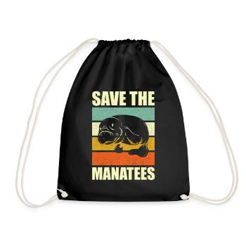 Save the Manatess - Drawstring Bag - black - Front