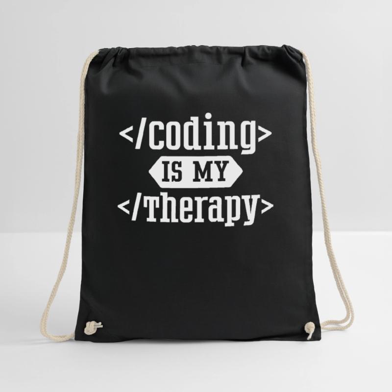 Programmieren Ist Meine Therapie Coding Coder Code Turnbeutel