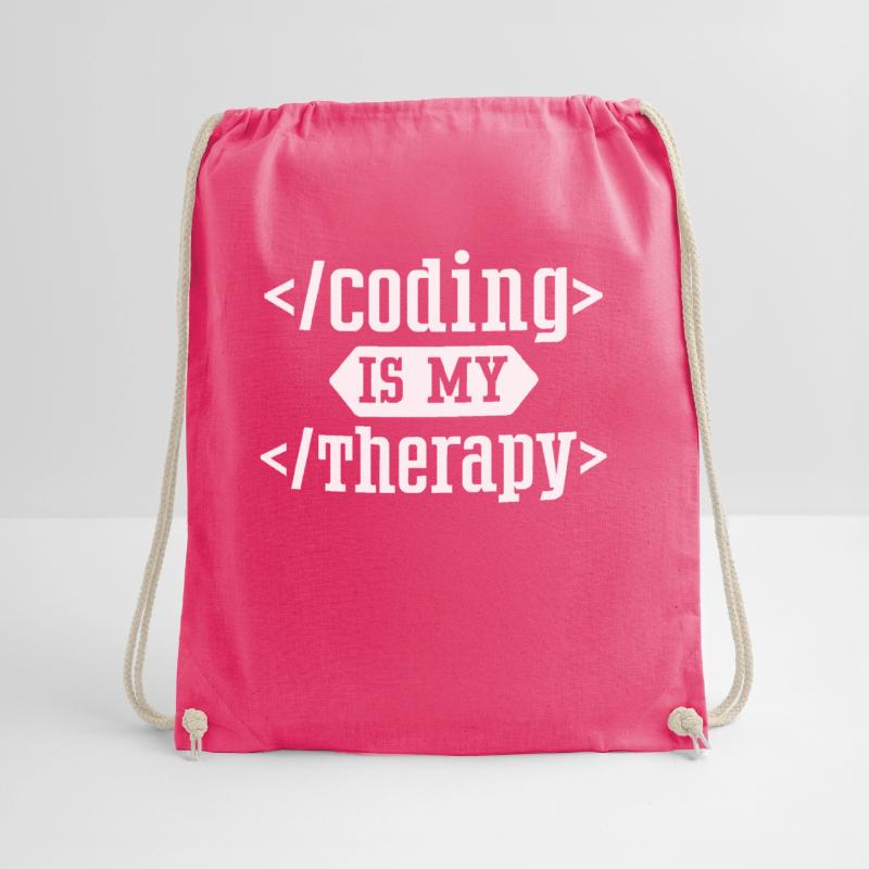Programming Is My Therapy Coding Coder Code Drawstring Bag