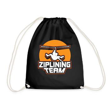 Ziplining Team Seilrutsche Zipline Sport Sprüche - Turnbeutel - Schwarz - Vorne