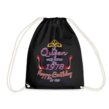 A Queen Was Born In 1978 - 44 Years Old Birthday - Drawstring Bag - black - Front