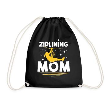 Ziplining Mama Sayings Zipline Zipline Zip Line Sport - Drawstring Bag - black - Front
