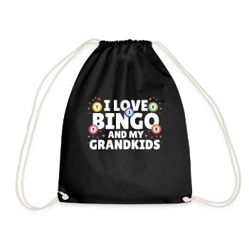 I Love Bingo And My Grandkids Lustiges Bingo - Turnbeutel - Schwarz - Vorne