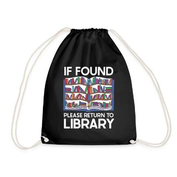 If Found Please Return to Library - Turnbeutel - Schwarz - Vorne