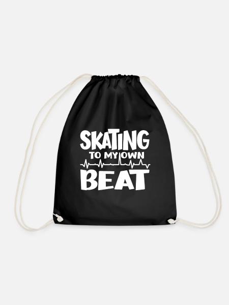 Skating To My Own Beat Heartbeat Skater Gift idea - Turnbeutel - Schwarz