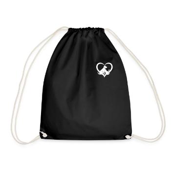 Dog owner Cat owner Cute cat love - Drawstring Bag - black - Front