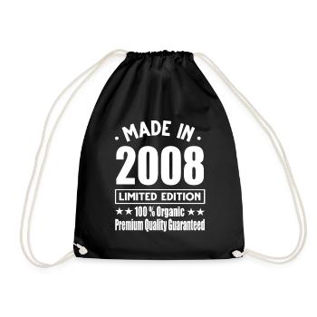 Made in 2008 Vintage Retro Limited Edition - Drawstring Bag - black - Front