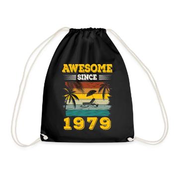 Awesome seit 1979 Vintage Geburtstagsgeschenk - Turnbeutel - Schwarz - Vorne