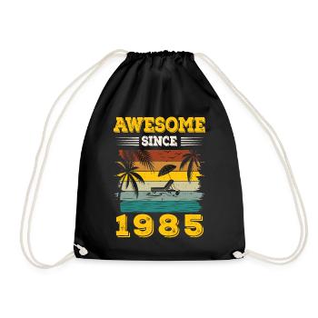 Awesome seit 1985 Vintage Geburtstagsgeschenk - Turnbeutel - Schwarz - Vorne