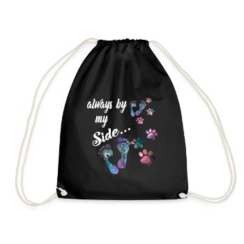 Toujours à mes côtés Pattes de chien - dictons de chien - Sac de sport léger - noir - Devant