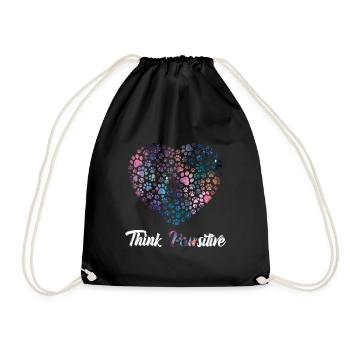 Think Positive ( Pawsitiv ) Dog Heart - Dictons pour chiens - Sac de sport léger - noir - Devant
